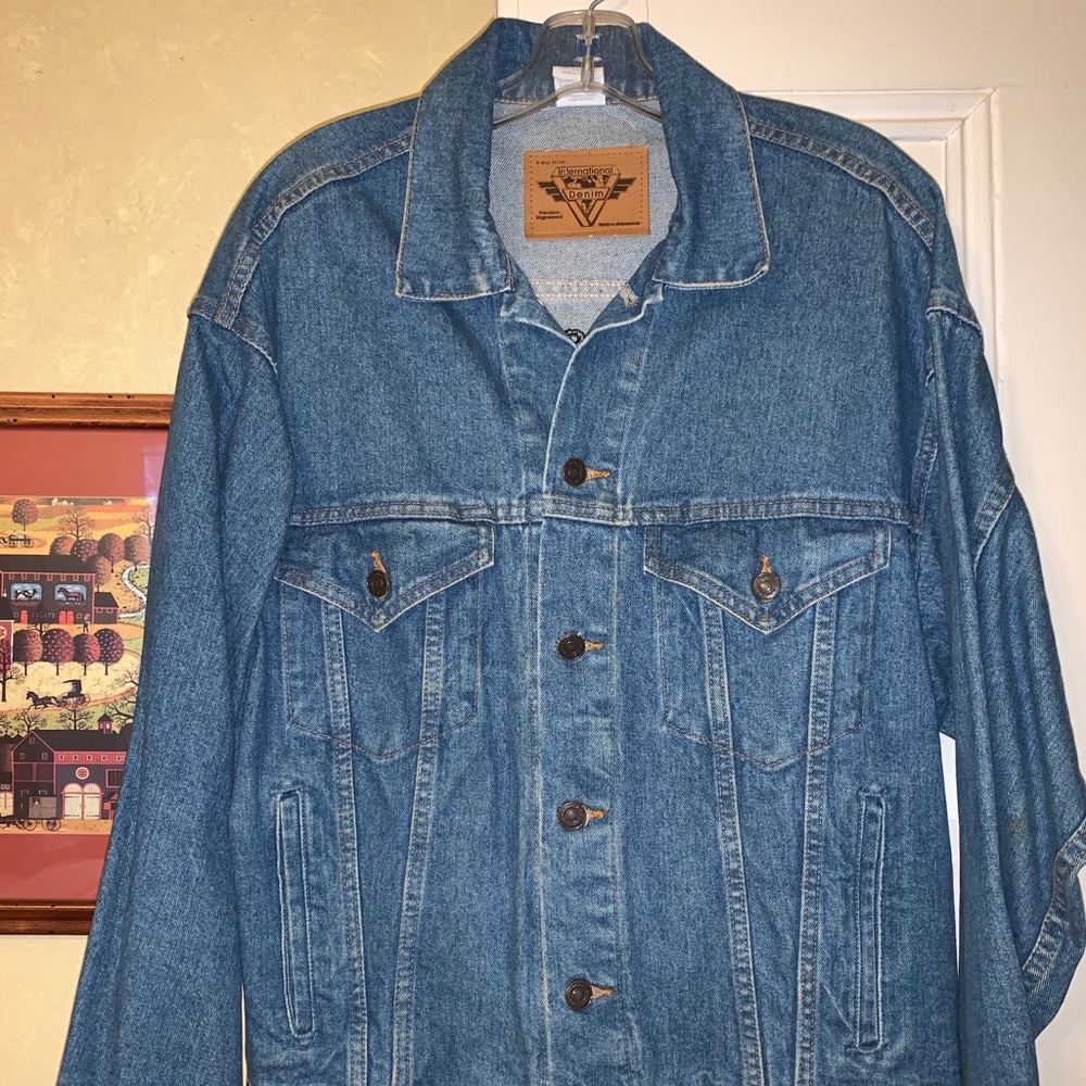 ❤️SOLD❤️Unisex Embroidered Denim Jacket ROCK & ROLL 1980s - Picture 3 of 12